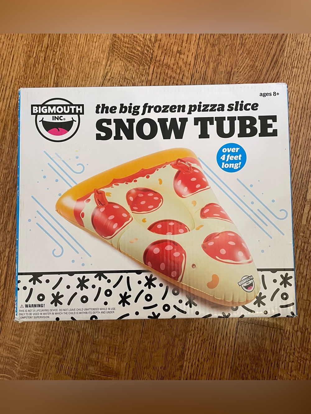 Snow Tube “The Big Frozen Pizza Slice”Inflatable Sled Bigmouth Handles Sturdy